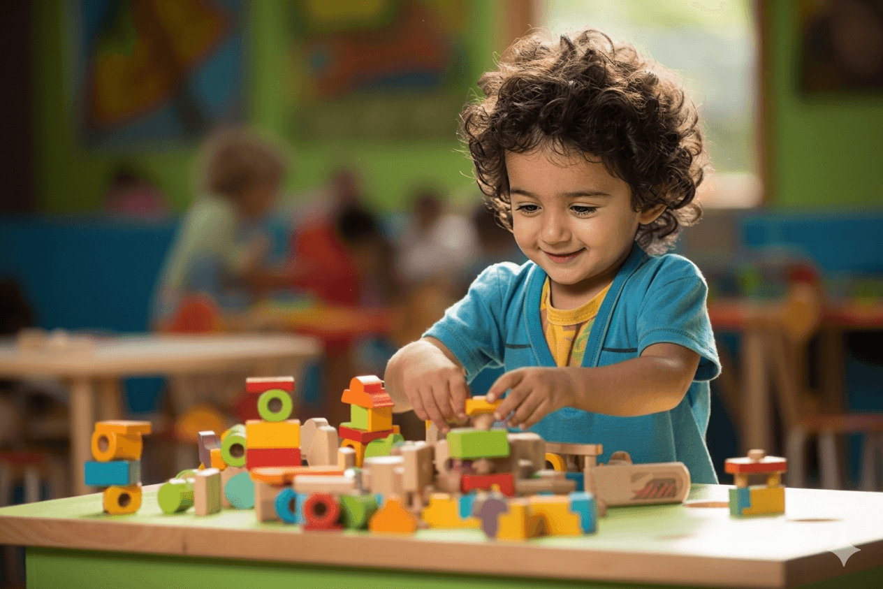 Children enjoying learning at Vilvam Kids Preschool